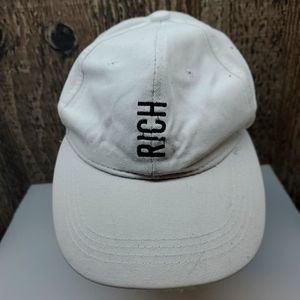 Embroidered Rich White Denim Baseball Hat Cap Adjustable Strapback One Size
